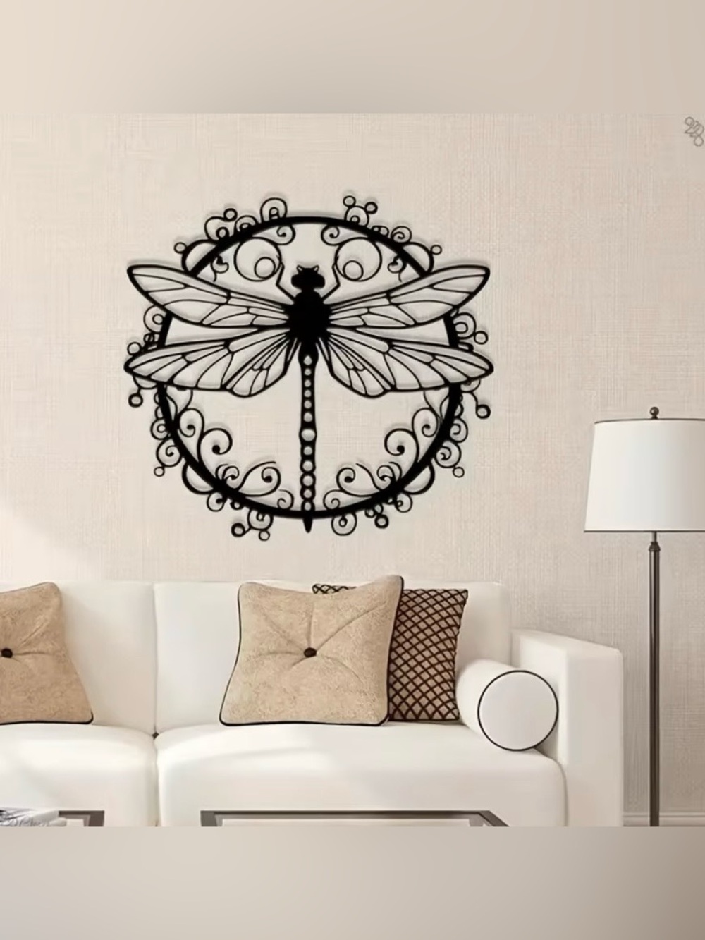 Black Dragonfly Wall Decor - Elegant Metal Accent